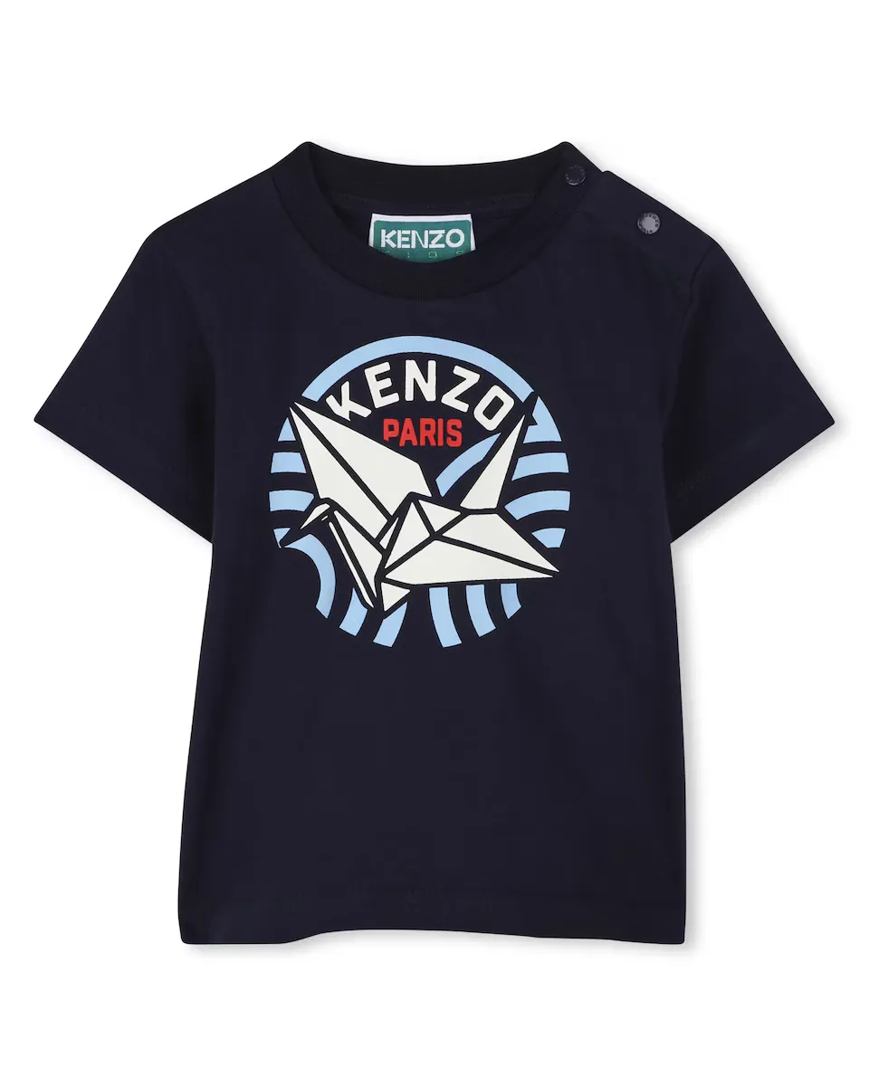 Футболка для мальчика из 100% хлопка с иллюстрацией спереди Kenzo Kids, тёмно-синий
Футболка для мальчика из 100% хлопка с иллюстрацией спереди Kenzo Kids, тёмно-синий