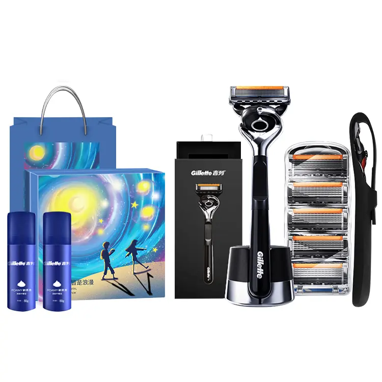Фэн Инь Чжи Шунь, Ручные бритвы Gillette, sharpness invisible smoothness 5-blade heads+shaving foam*2+blade covers+starry box shopping bag
Фэн Инь Чжи Шунь, Ручные бритвы Gillette, sharpness invisible smoothness 5-blade heads+shaving foam*2+blade covers+starry box shopping bag
