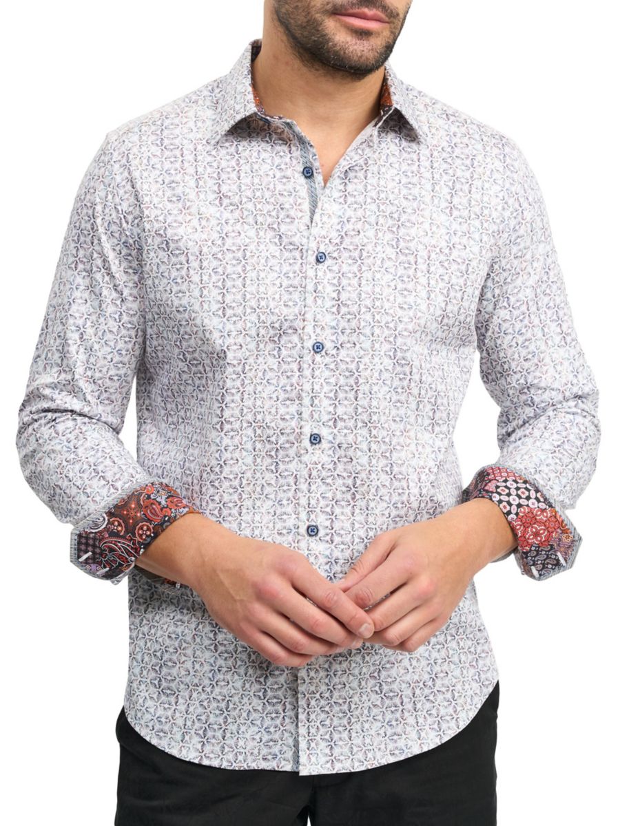 Тканая рубашка с принтом Nelson Robert Graham, белый мульти
Тканая рубашка с принтом Nelson Robert Graham, белый мульти