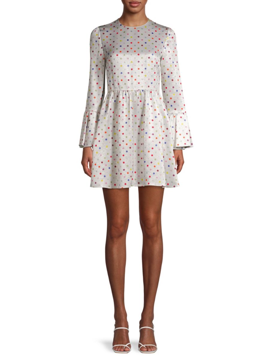 Мини-платье с принтом в горошек Valentino, серебряный
Мини-платье с принтом в горошек Valentino, серебряный