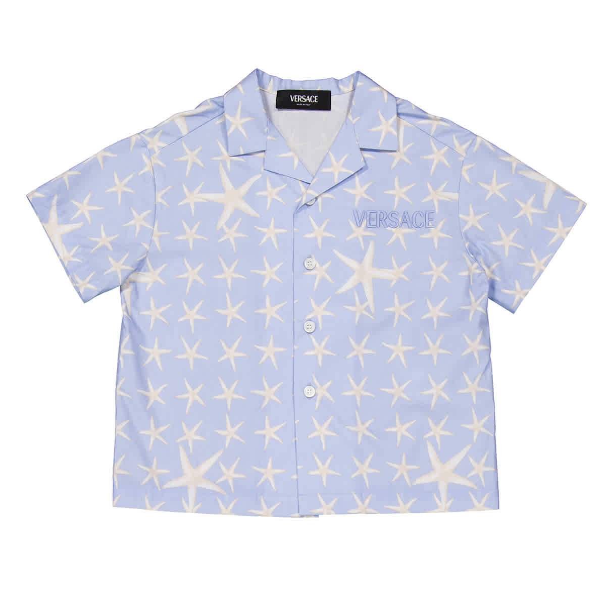 Детская хлопковая поплиновая рубашка Versace Stella Marina для мальчиков Young Versace, azzurro/avorio/azzurro
Детская хлопковая поплиновая рубашка Versace Stella Marina для мальчиков Young Versace, azzurro/avorio/azzurro