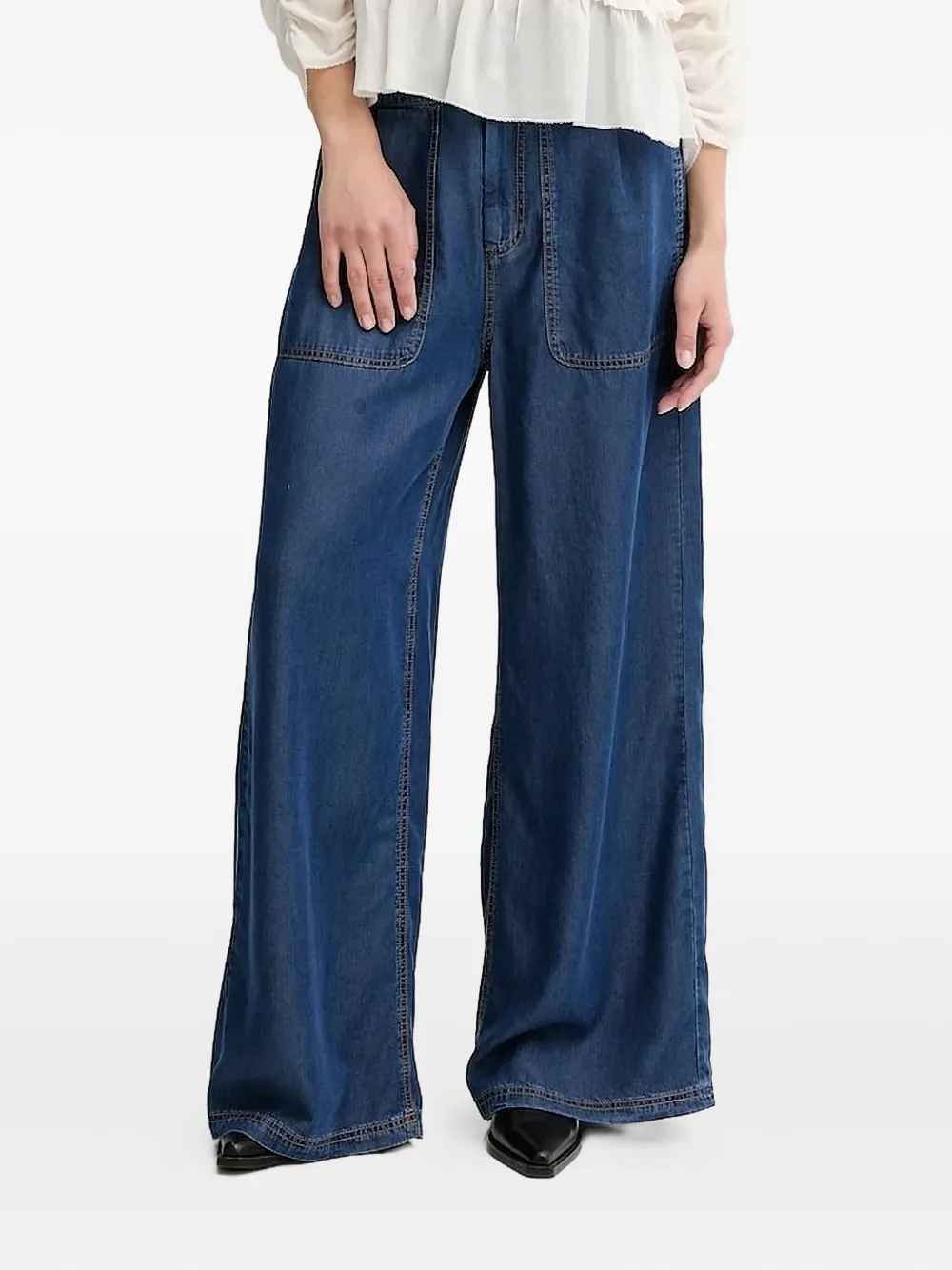 Широкие джинсы со складками Munthe, синий
Широкие джинсы со складками Munthe, синий