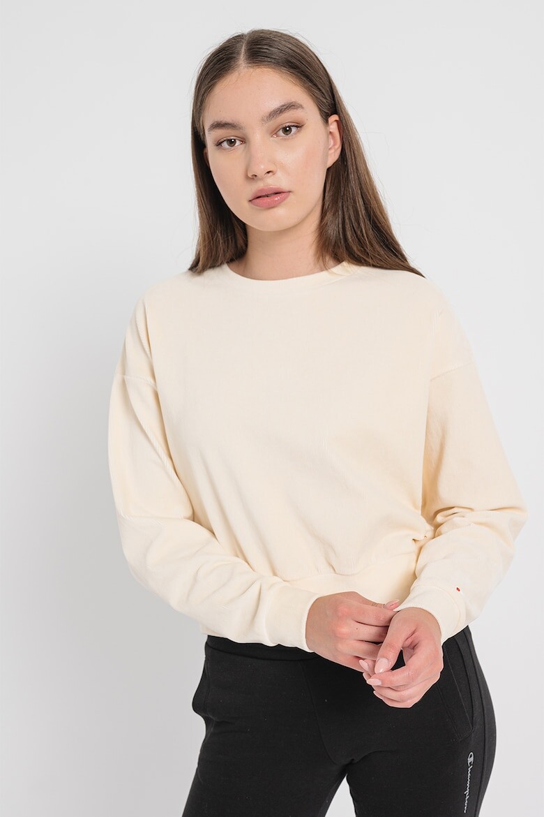 Короткий свитшот с овальным вырезом Champion, бежевый 
Короткий свитшот с овальным вырезом Champion, бежевый