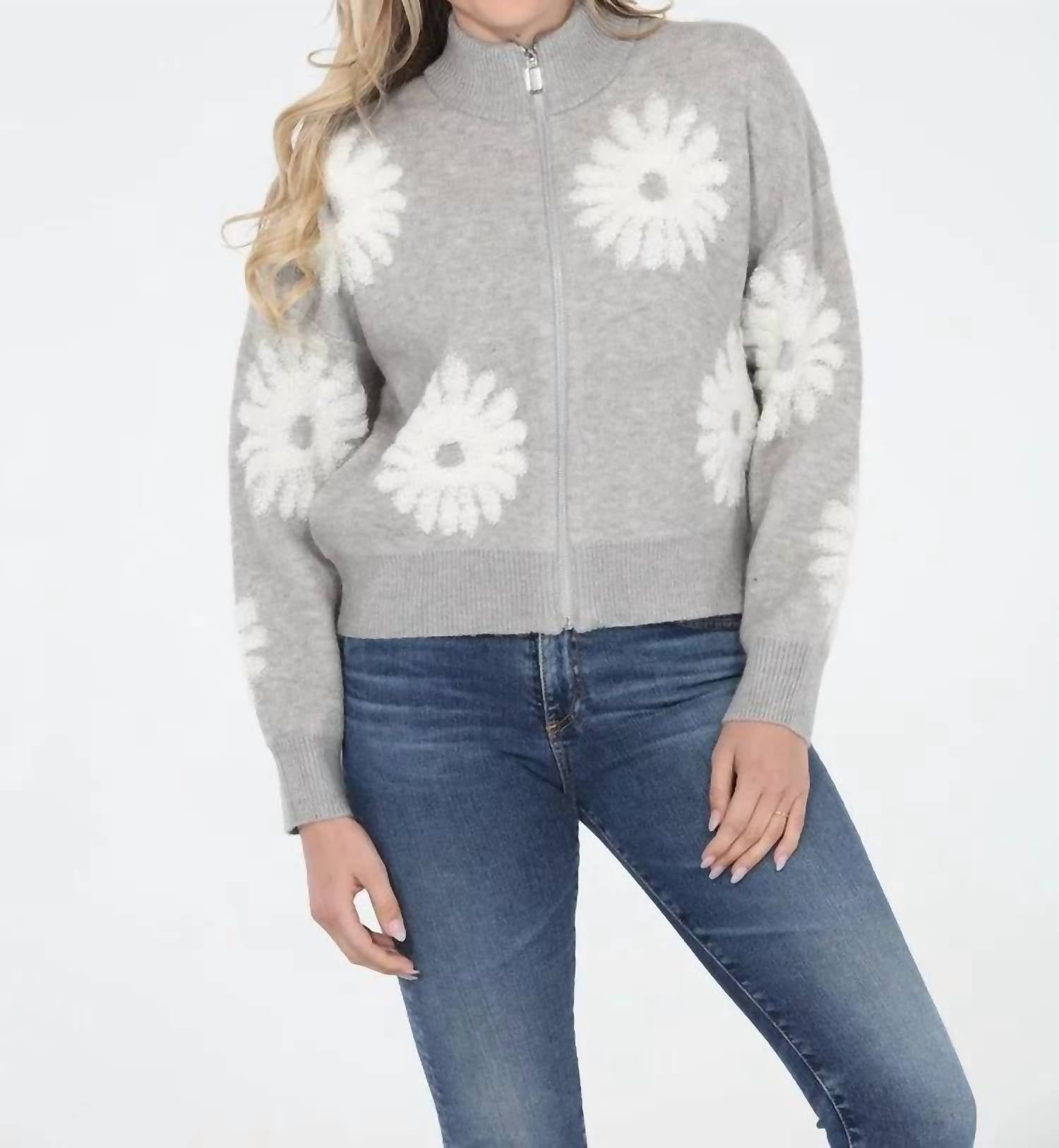 Rain and Rose Свитер-жакет с цветочным принтом "Blossom" серого цвета
Rain and Rose Свитер-жакет с цветочным принтом "Blossom" серого цвета