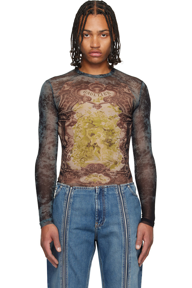 Jean Paul Gaultier Темно-Синий топ с синим медальоном
Jean Paul Gaultier Темно-Синий топ с синим медальоном