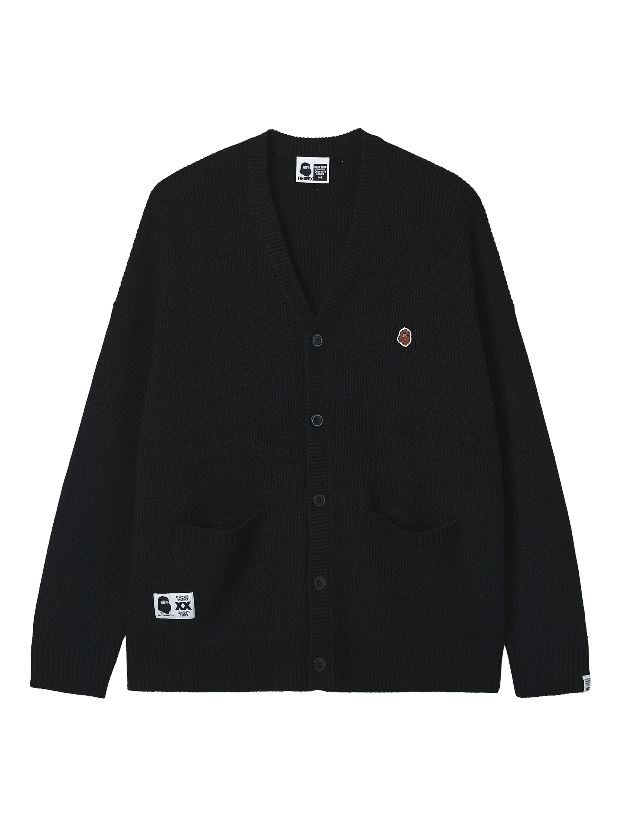 Кардиган в рубчик с накладным карманом Fingercroxx, черный
Кардиган в рубчик с накладным карманом Fingercroxx, черный