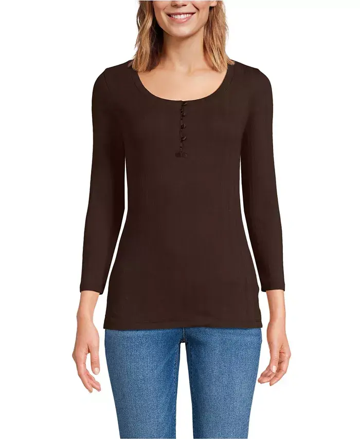 Женская футболка Henley с разноцветной мелкой резинкой и рукавом 3/4 Lands' End, коричневый
Женская футболка Henley с разноцветной мелкой резинкой и рукавом 3/4 Lands' End, коричневый