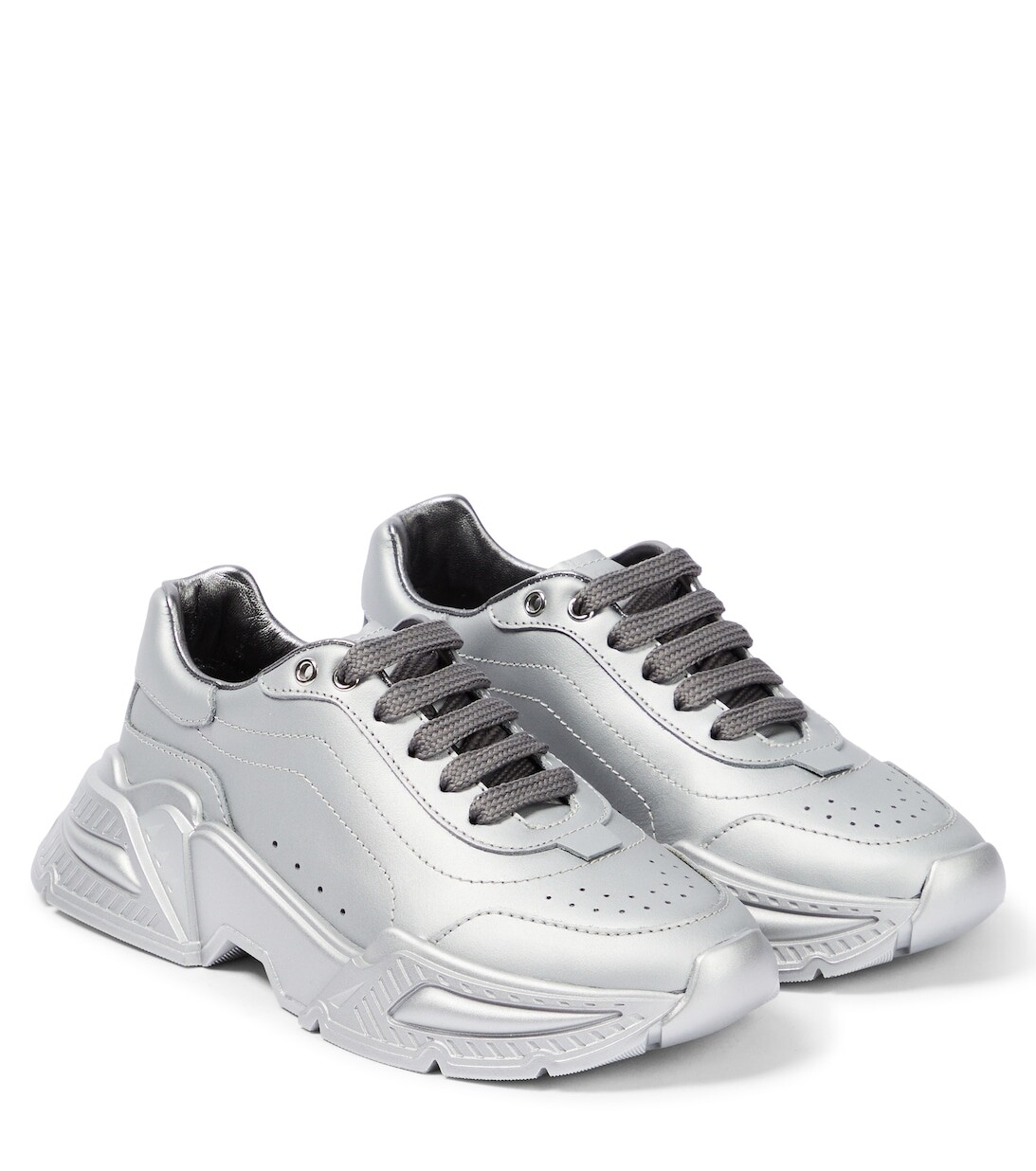 Кожаные кроссовки Flash Dolce&Gabbana, серебряный
Кожаные кроссовки Flash Dolce&Gabbana, серебряный