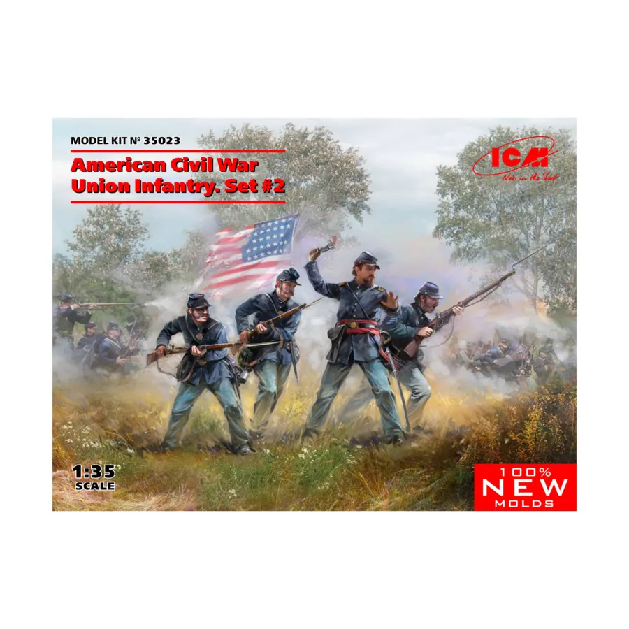 Гражданская война в США — Пехотный набор Союза № 2, Military Models 1/35 Scale (ICM)
Гражданская война в США — Пехотный набор Союза № 2, Military Models 1/35 Scale (ICM)