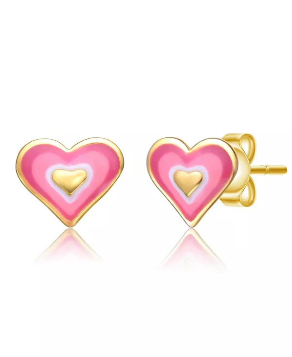 Детские серьги-гвоздики в форме сердца из стерлингового серебра 14 карат с позолотой, 8 мм, цветная эмаль Gigigirl, pink
Детские серьги-гвоздики в форме сердца из стерлингового серебра 14 карат с позолотой, 8 мм, цветная эмаль Gigigirl, pink