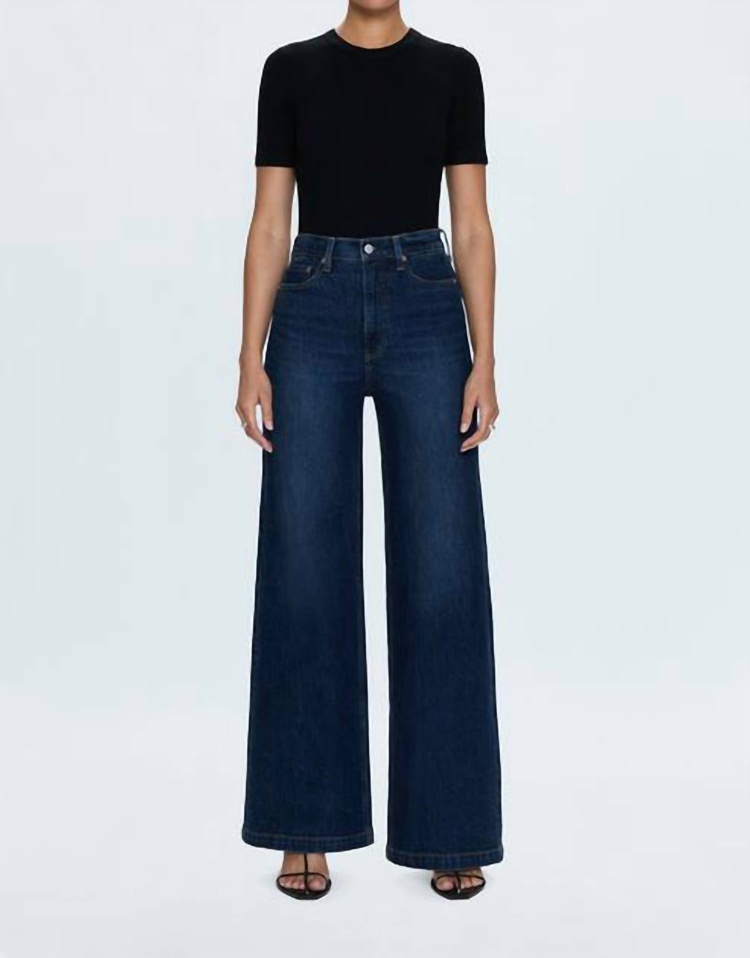 Лана джинсы ультра-широкие с высокой посадкой в темном дениме PISTOLA, Dark Denim
Лана джинсы ультра-широкие с высокой посадкой в темном дениме PISTOLA, Dark Denim