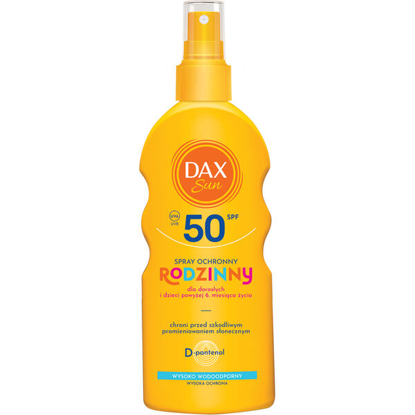 Семейный защитный спрей с SPF50, 200 мл Dax Sun
Семейный защитный спрей с SPF50, 200 мл Dax Sun