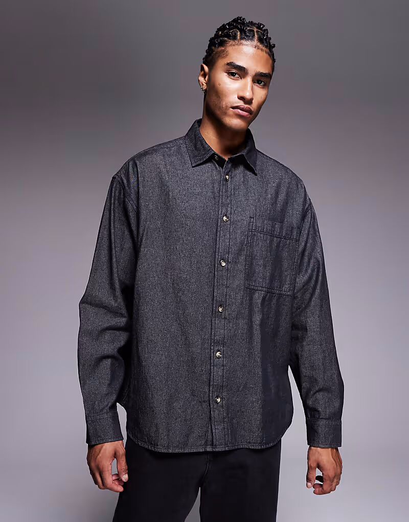 Черная джинсовая рубашка свободного кроя в стиле 90-х Asos Design
Черная джинсовая рубашка свободного кроя в стиле 90-х Asos Design