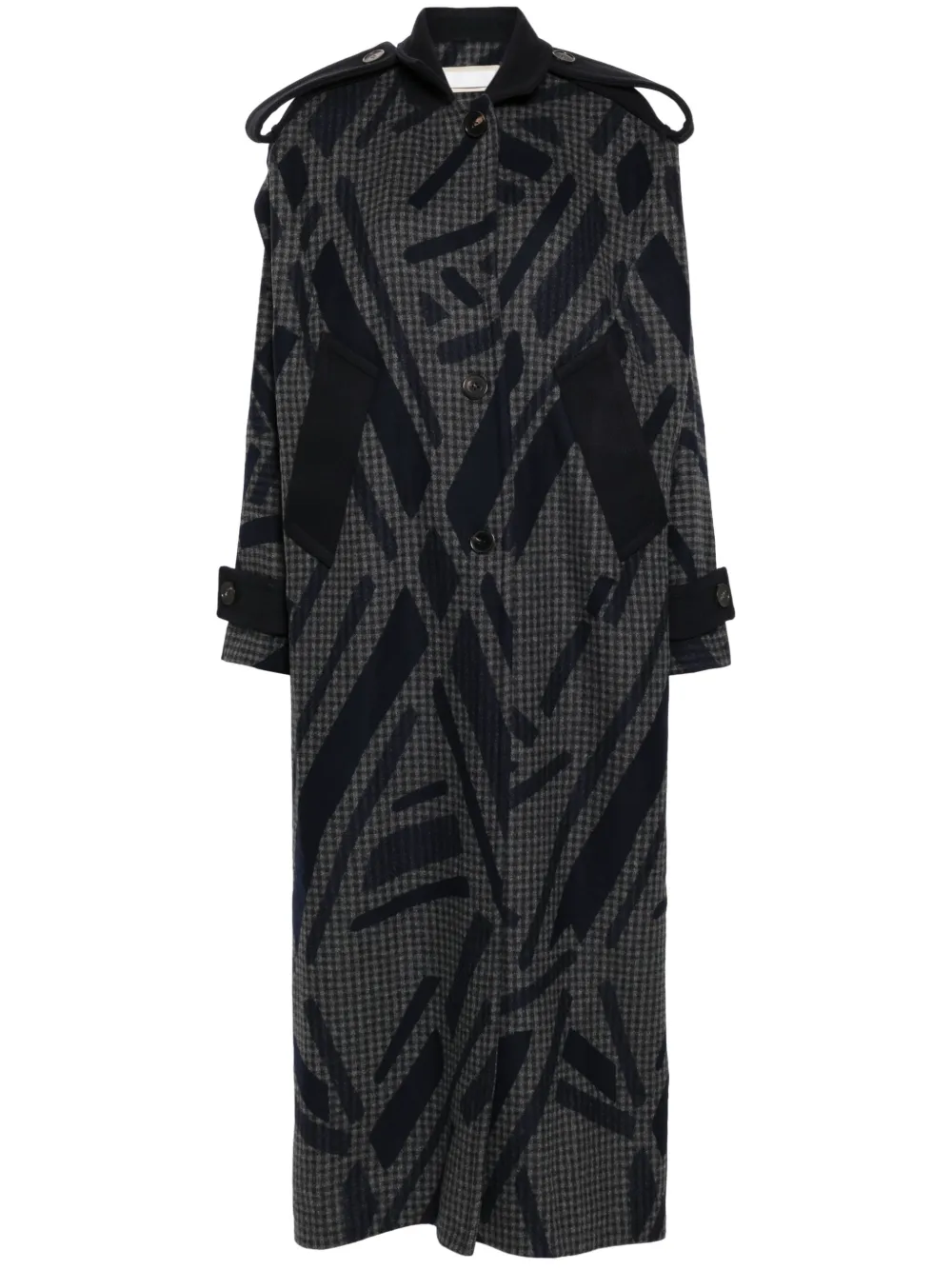 Шерстяной тренч с геометричным принтом Litkovskaya, серый
Шерстяной тренч с геометричным принтом Litkovskaya, серый