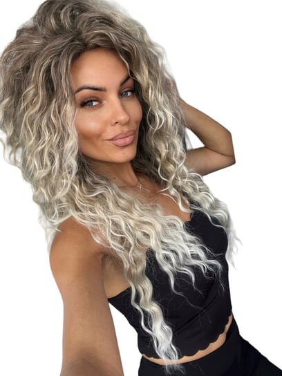 Парик блондинка с омбре и пепельными афро-кудрями, inna
Парик блондинка с омбре и пепельными афро-кудрями, inna