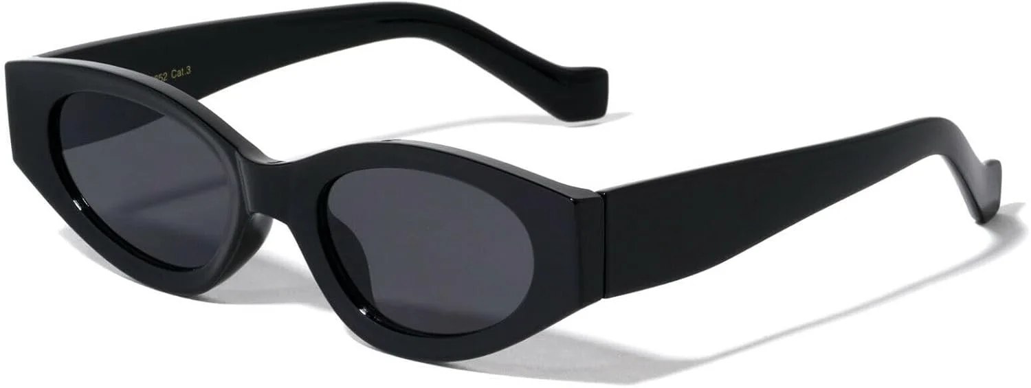 Женские тонкие пластиковые солнцезащитные очки Dweebzilla в форме «кошачий глаз» с широкой овальной оправой Go Go, Glossy Black Frame - Solid Black Lenses
Женские тонкие пластиковые солнцезащитные очки Dweebzilla в форме «кошачий глаз» с широкой овальной оправой Go Go, Glossy Black Frame - Solid Black Lenses