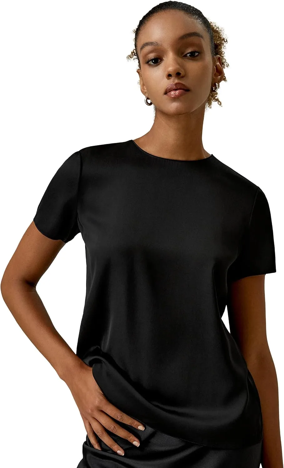 LilySilk шелковая футболка с коротким рукавом для женщин, батвинг, асимметричные складки на плечах
LilySilk шелковая футболка с коротким рукавом для женщин, батвинг, асимметричные складки на плечах