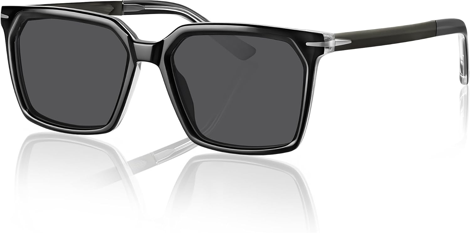 Мужские массивные прямоугольные солнцезащитные очки – скульптурная ацетатная передняя часть с металлическими дужками и защитой от УФ-излучения UV400 gesruny, A3 Black.trans Frame/Grey Lens
Мужские массивные прямоугольные солнцезащитные очки – скульптурная ацетатная передняя часть с металлическими дужками и защитой от УФ-излучения UV400 gesruny, A3 Black.trans Frame/Grey Lens