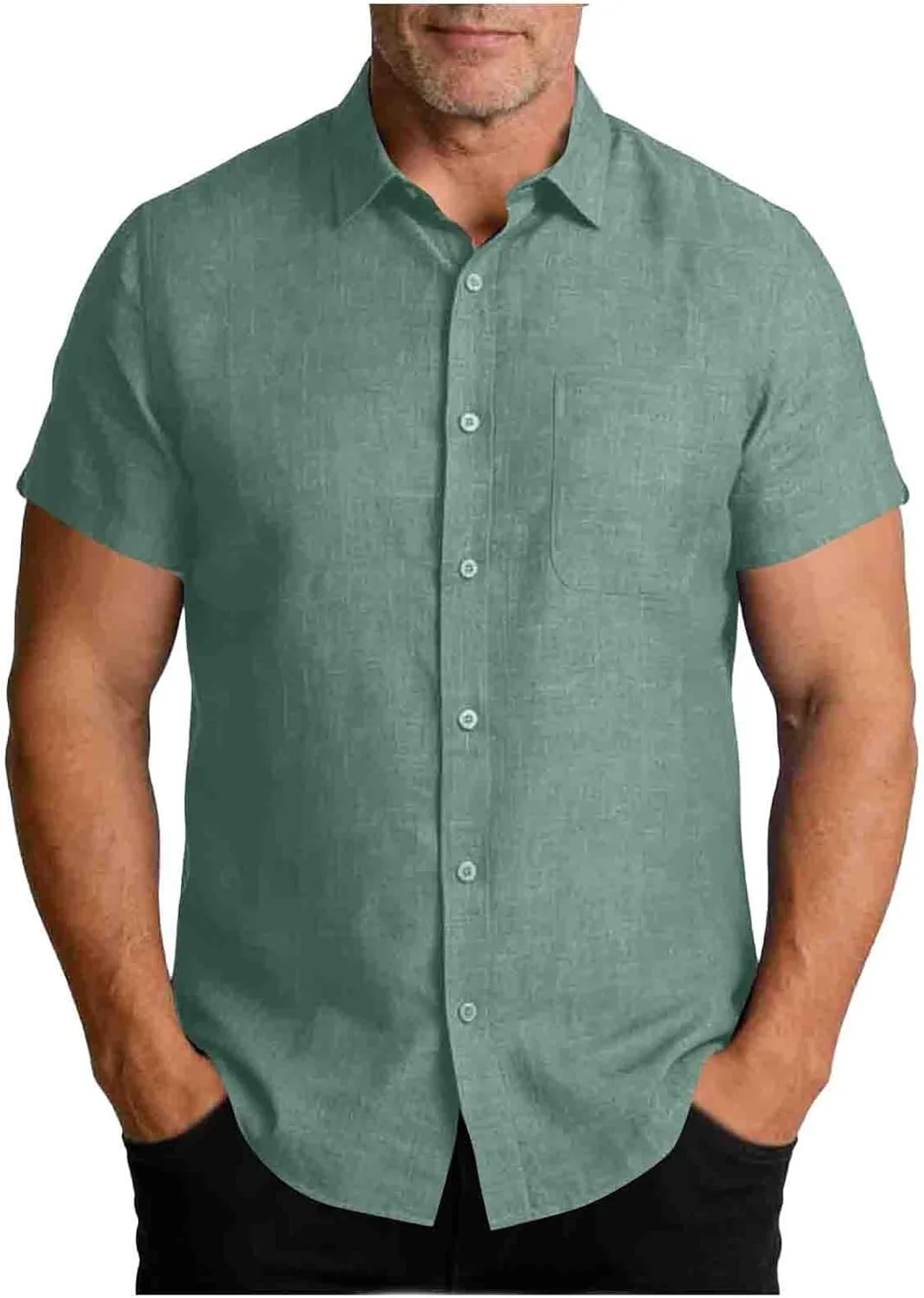 Мужская льняная рубашка с коротким рукавом Casual, легкая, с карманом
Мужская льняная рубашка с коротким рукавом Casual, легкая, с карманом