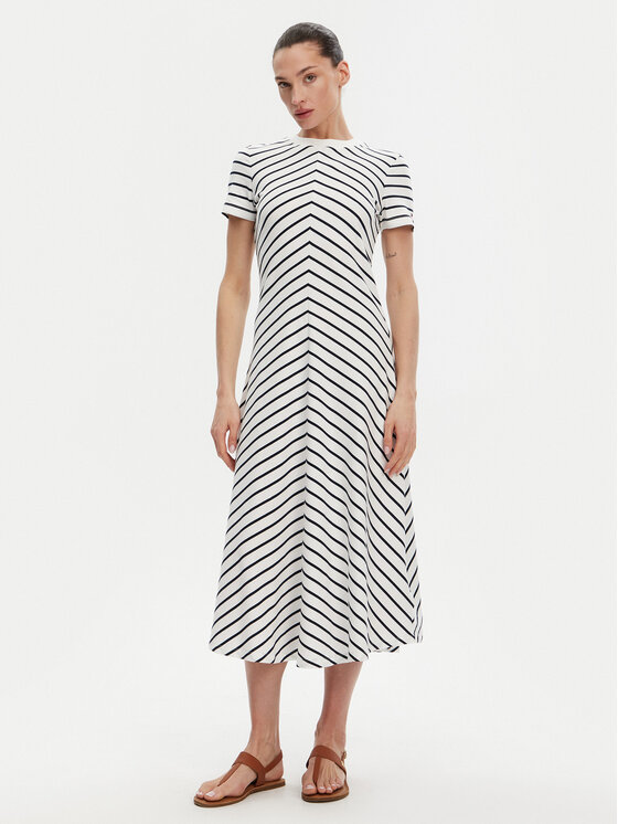 Платье на каждый день обычный крой WW0WW44547 Tommy Hilfiger, экрю 
Платье на каждый день обычный крой WW0WW44547 Tommy Hilfiger, экрю