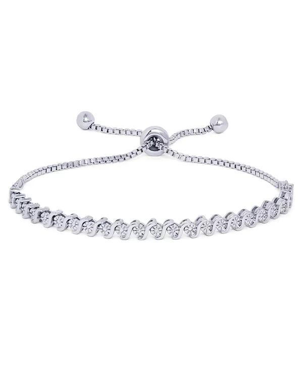 Регулируемый браслет-боло с бриллиантовым акцентом S-звеньев, посеребренный Macy'S, silver
Регулируемый браслет-боло с бриллиантовым акцентом S-звеньев, посеребренный Macy'S, silver