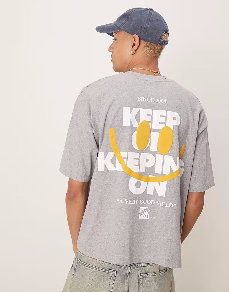 Футболка свободного кроя ASOS с объемным текстовым принтом серого меланжевого цвета ASOS DESIGN
Футболка свободного кроя ASOS с объемным текстовым принтом серого меланжевого цвета ASOS DESIGN