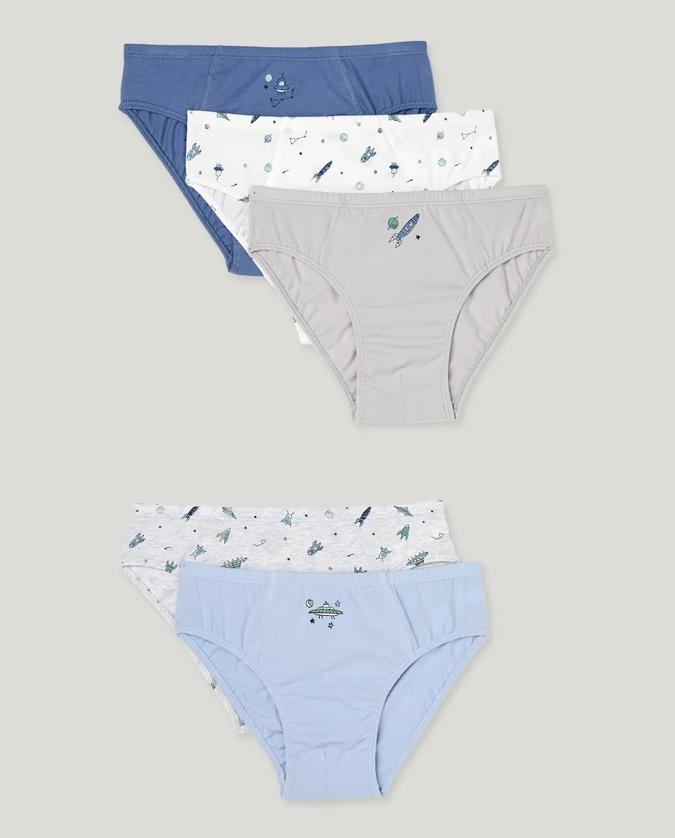 Набор из 5 детских трусов с фантазийным принтом Cotton Juice, мультиколор
Набор из 5 детских трусов с фантазийным принтом Cotton Juice, мультиколор