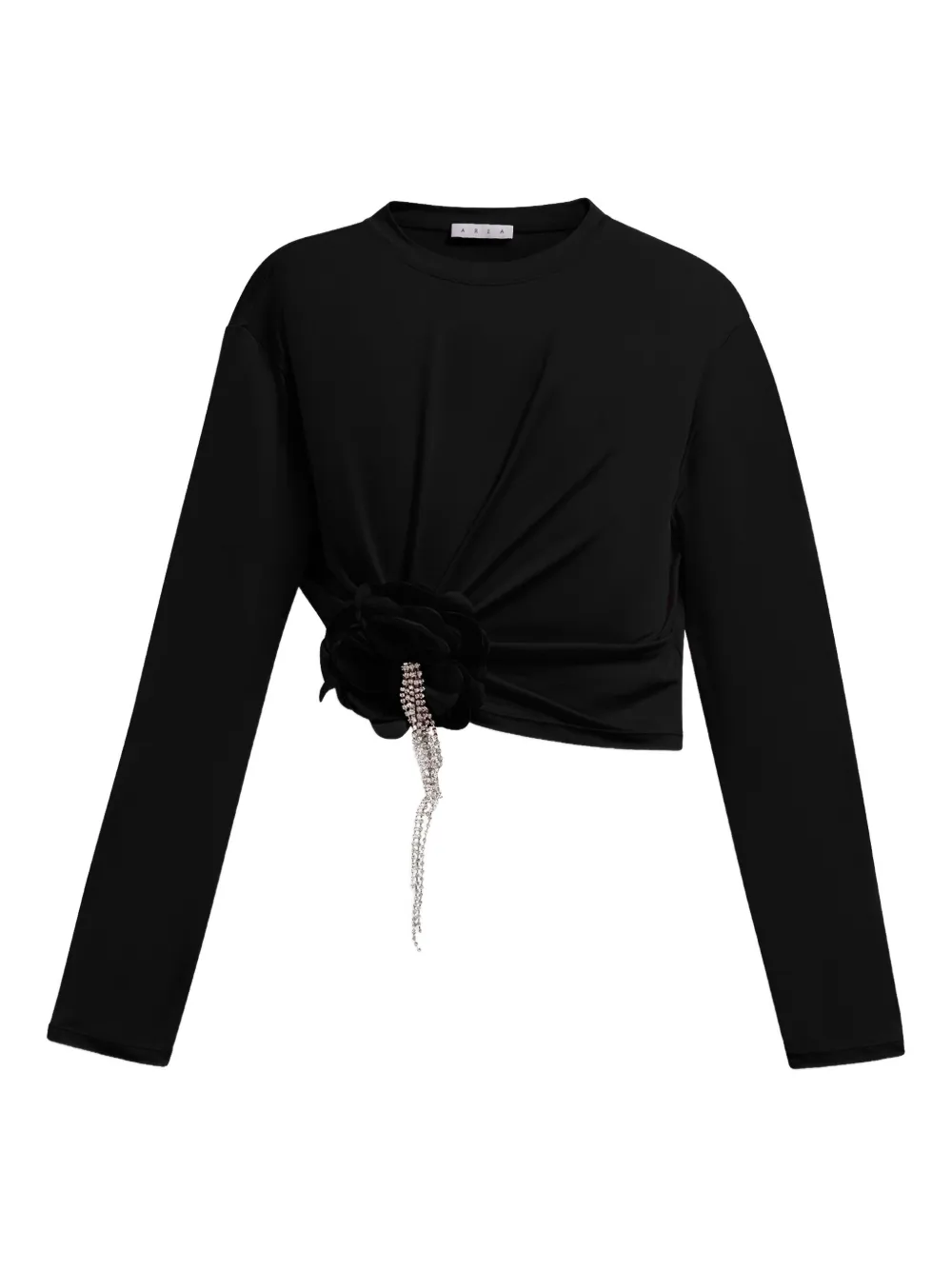 Драпированный топ с кристаллами AREA, черный
Драпированный топ с кристаллами AREA, черный
