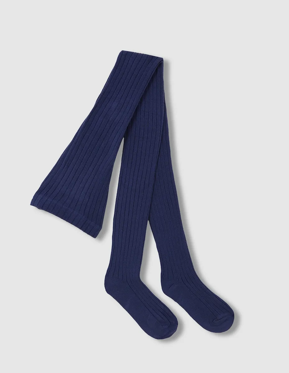 Базовые ребристые детские колготки Gocco, синий 
Базовые ребристые детские колготки Gocco, синий