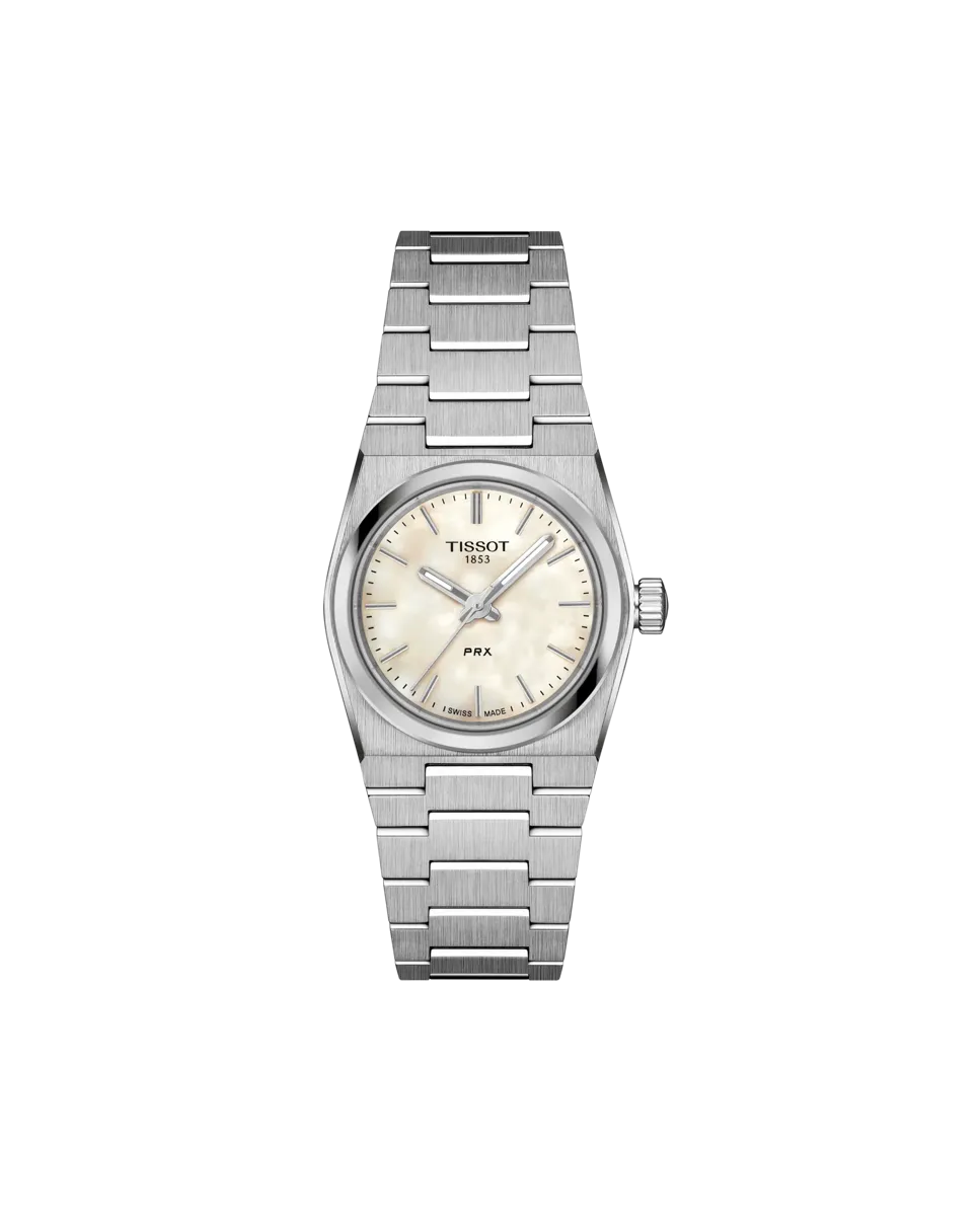 Женские кварцевые часы PRX из стали с перламутровым циферблатом Tissot, серебряный
Женские кварцевые часы PRX из стали с перламутровым циферблатом Tissot, серебряный