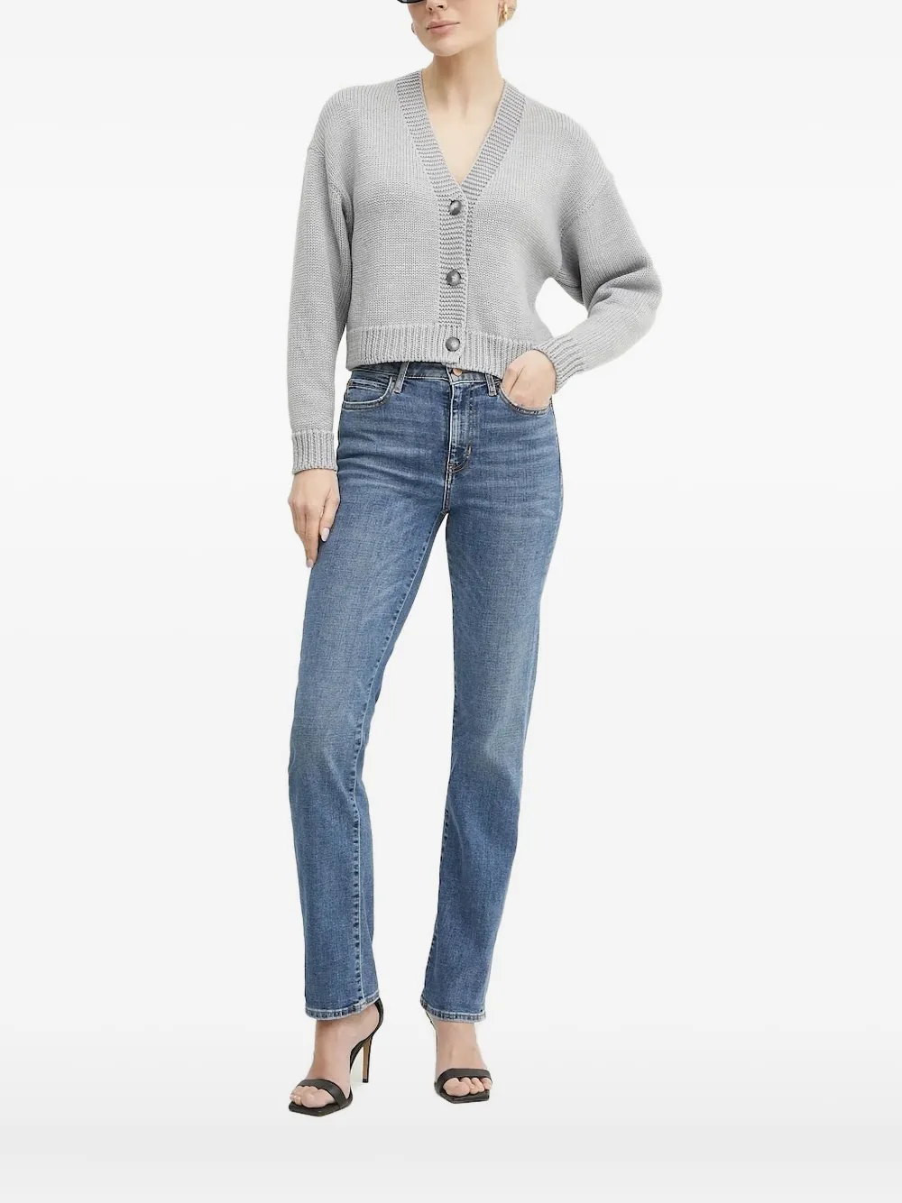 Кардиган на пуговицах La Mania, серый 
Кардиган на пуговицах La Mania, серый