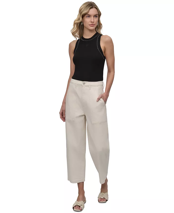 Женские джинсы Barrel Utility с высокой талией DKNY Jeans, белый 
Женские джинсы Barrel Utility с высокой талией DKNY Jeans, белый