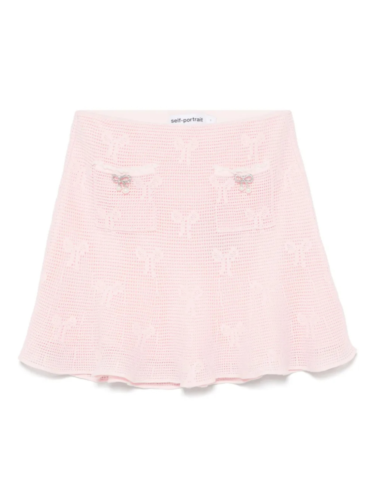 Мини-юбка с бантом, связанная крючком Self-Portrait, розовый
Мини-юбка с бантом, связанная крючком Self-Portrait, розовый