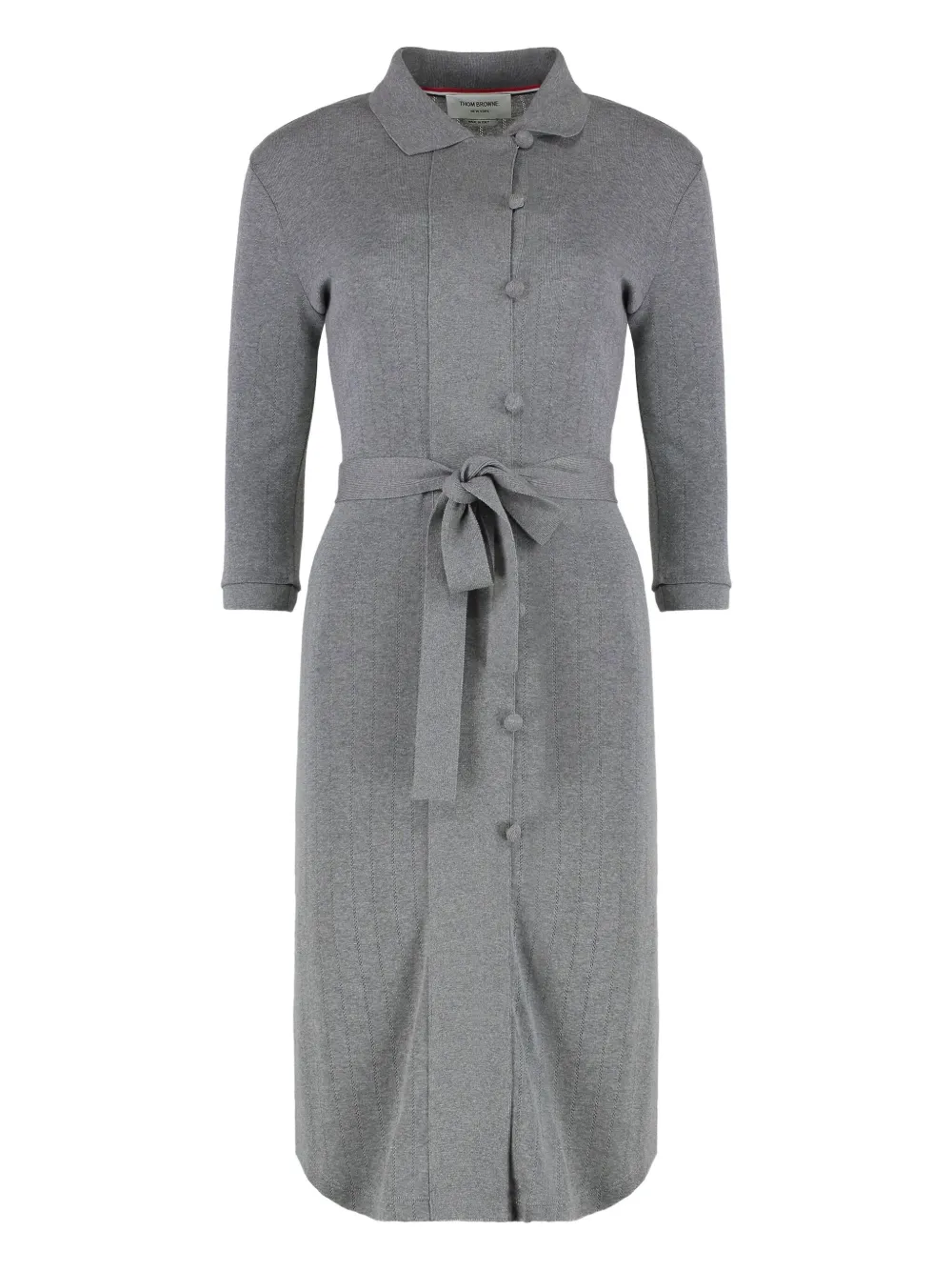 Трикотажное платье с рубашечным воротником Thom Browne, серый
Трикотажное платье с рубашечным воротником Thom Browne, серый