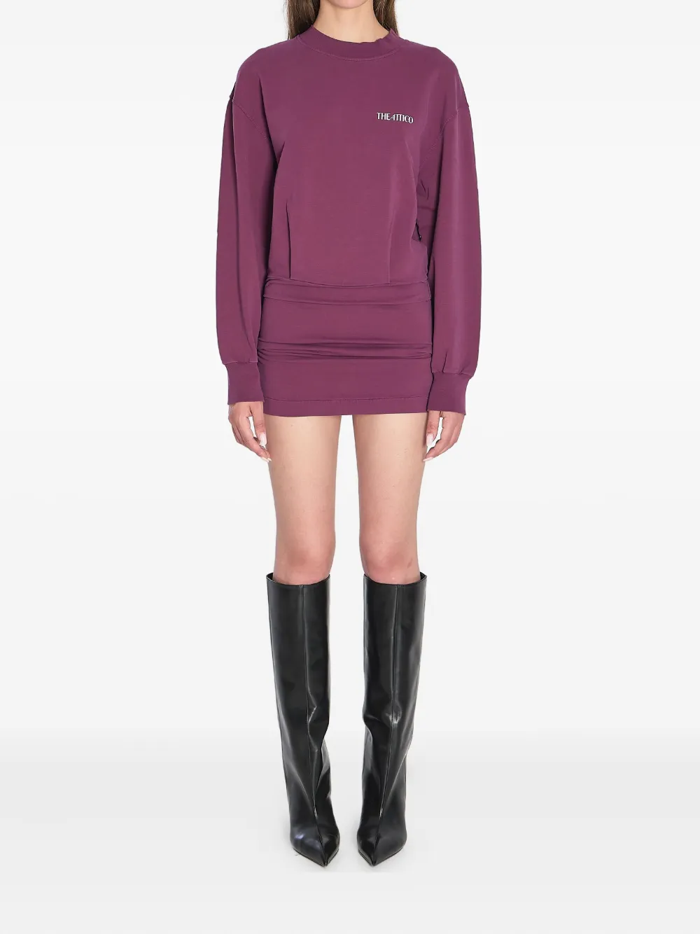 Платье мини с круглым вырезом The Attico, фиолетовый 
Платье мини с круглым вырезом The Attico, фиолетовый