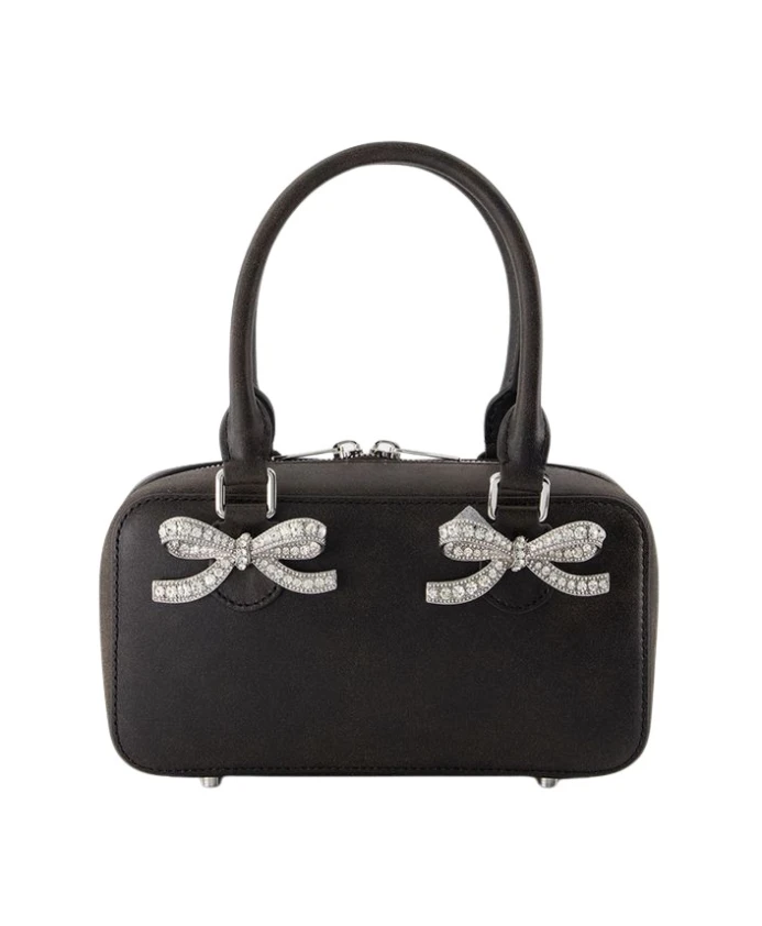 Кожаная мини-сумка-тоут Self Portrait, черный
Кожаная мини-сумка-тоут Self Portrait, черный