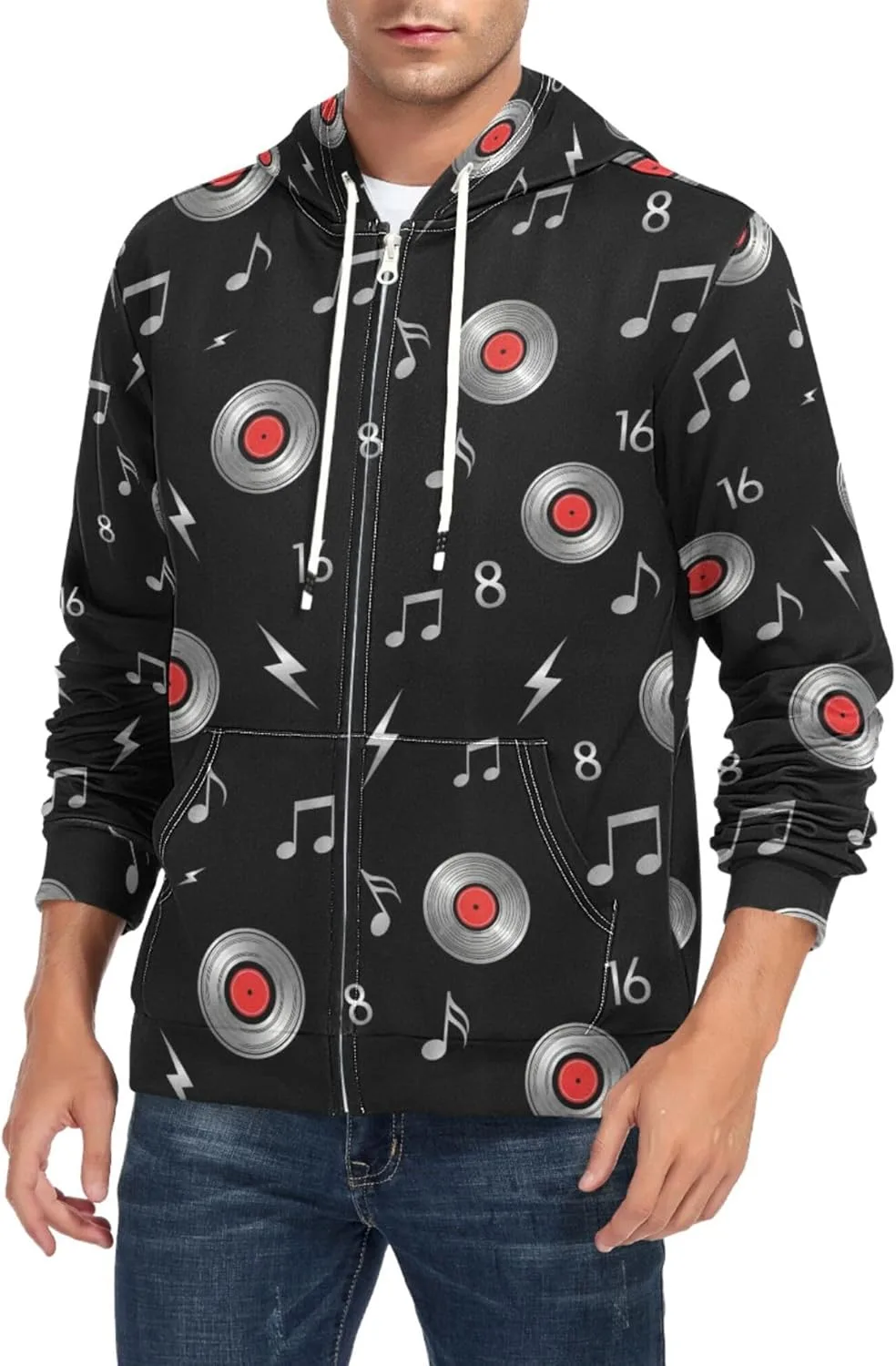 Мужская худи с полной молнией Music Vinyl Notes Black с карманом CUPADA
Мужская худи с полной молнией Music Vinyl Notes Black с карманом CUPADA