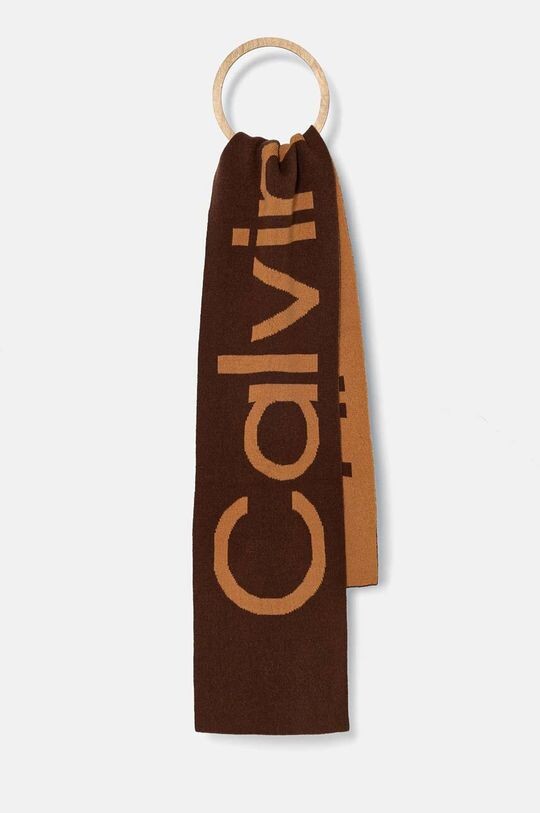 Шерстяной шарф Calvin Klein, коричневый
Шерстяной шарф Calvin Klein, коричневый
