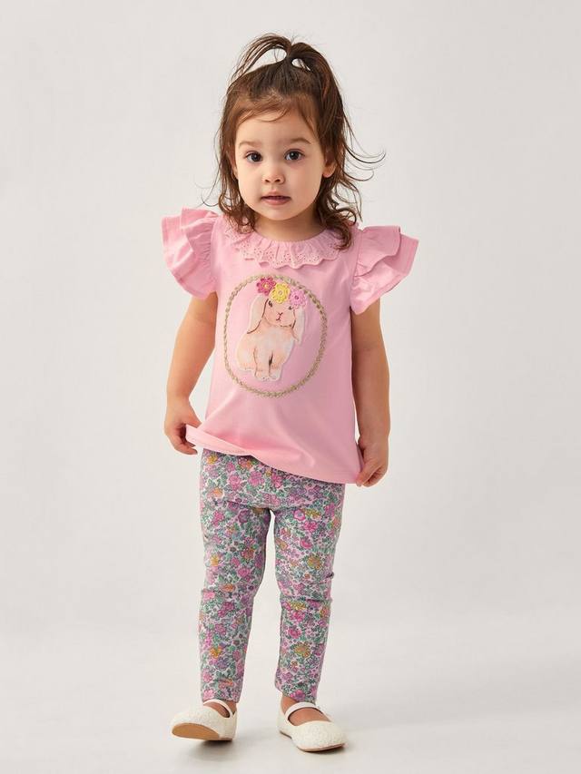 Детская хлопчатобумажная футболка с кроликом и леггинсы в цветочек Monsoon, розовый/разноцветный
Детская хлопчатобумажная футболка с кроликом и леггинсы в цветочек Monsoon, розовый/разноцветный