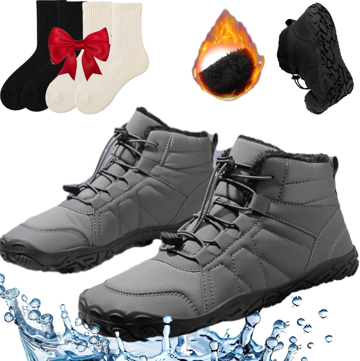 Зимние босоножки с противоскользящей и водонепроницаемой подошвой, с утепленной подкладкой, широкие ботинки для мужчин и женщин Generic, серый
Зимние босоножки с противоскользящей и водонепроницаемой подошвой, с утепленной подкладкой, широкие ботинки для мужчин и женщин Generic, серый