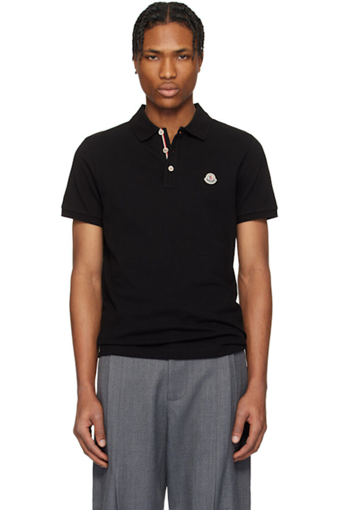 Черная нашивка с логотипом из хлопка Поло Moncler
Черная нашивка с логотипом из хлопка Поло Moncler