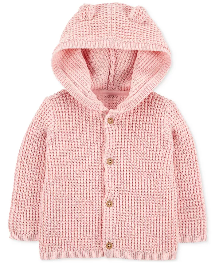 Детский хлопковый кардиган с капюшоном для девочек Carter's, розовый
Детский хлопковый кардиган с капюшоном для девочек Carter's, розовый