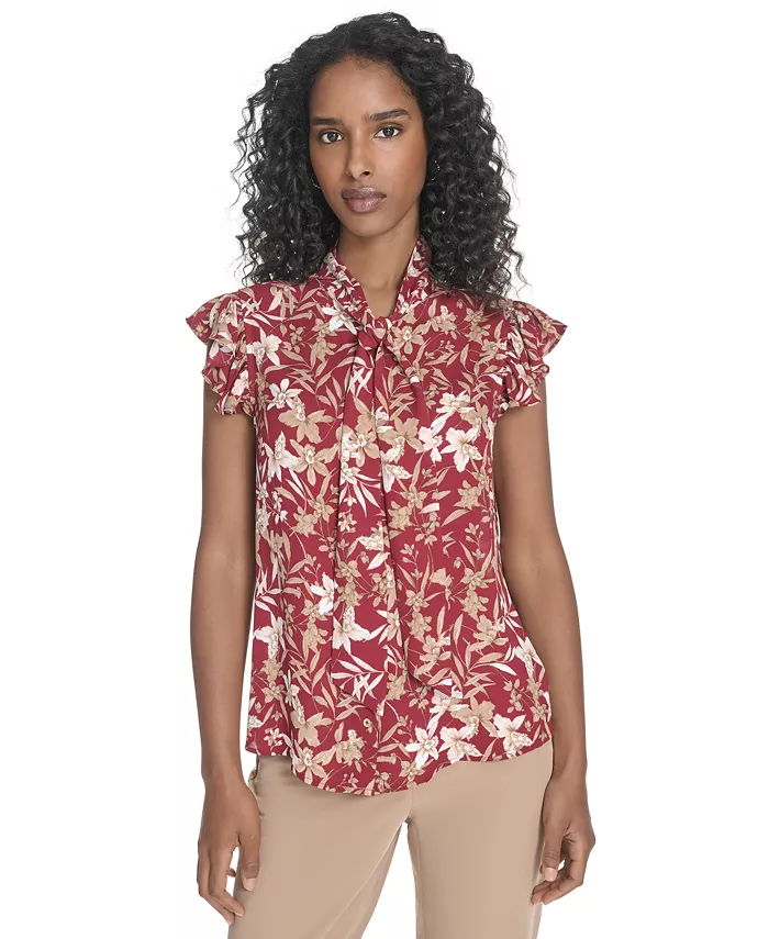 Женская блузка с цветочным бантом и оборками Tommy Hilfiger, красный
Женская блузка с цветочным бантом и оборками Tommy Hilfiger, красный