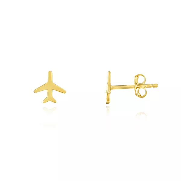 Золотые серьги-гвоздики в форме самолета, 14-каратное золото The Lovery, gold
Золотые серьги-гвоздики в форме самолета, 14-каратное золото The Lovery, gold
