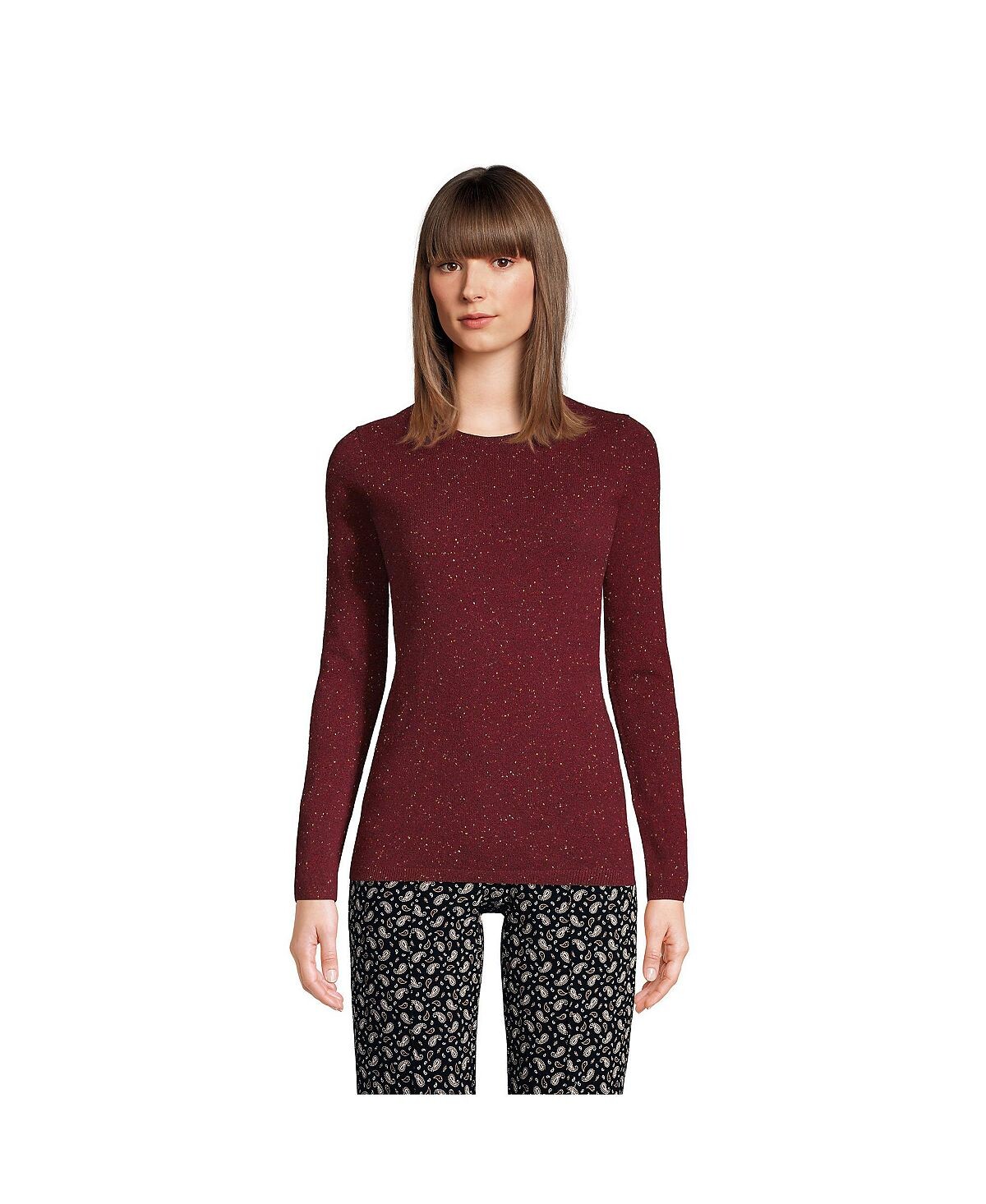 Женский кашемировый свитер с круглым вырезом Lands' End
Женский кашемировый свитер с круглым вырезом Lands' End