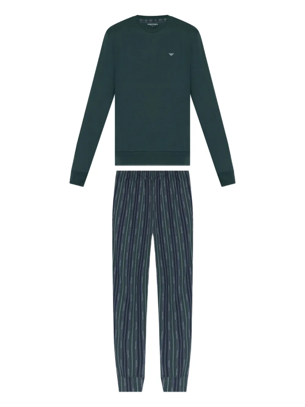 Полосатая пижама с вышитым логотипом EMPORIO ARMANI, зеленый
Полосатая пижама с вышитым логотипом EMPORIO ARMANI, зеленый