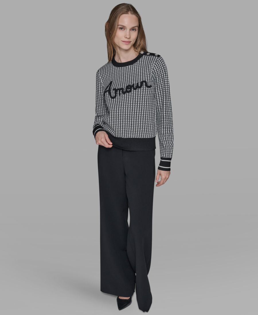 Женский свитер с круглым вырезом Amour Script, размеры P/XS-XL KARL LAGERFELD PARIS, Soft White/Black
Женский свитер с круглым вырезом Amour Script, размеры P/XS-XL KARL LAGERFELD PARIS, Soft White/Black