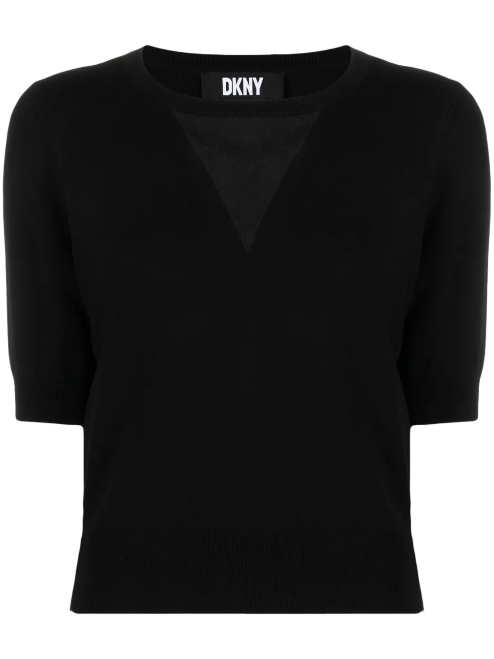 Укороченный джемпер с V-образным вырезом DKNY, черный
Укороченный джемпер с V-образным вырезом DKNY, черный