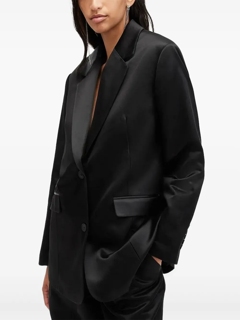 Блейзер с заостренными лацканами AllSaints, черный
Блейзер с заостренными лацканами AllSaints, черный