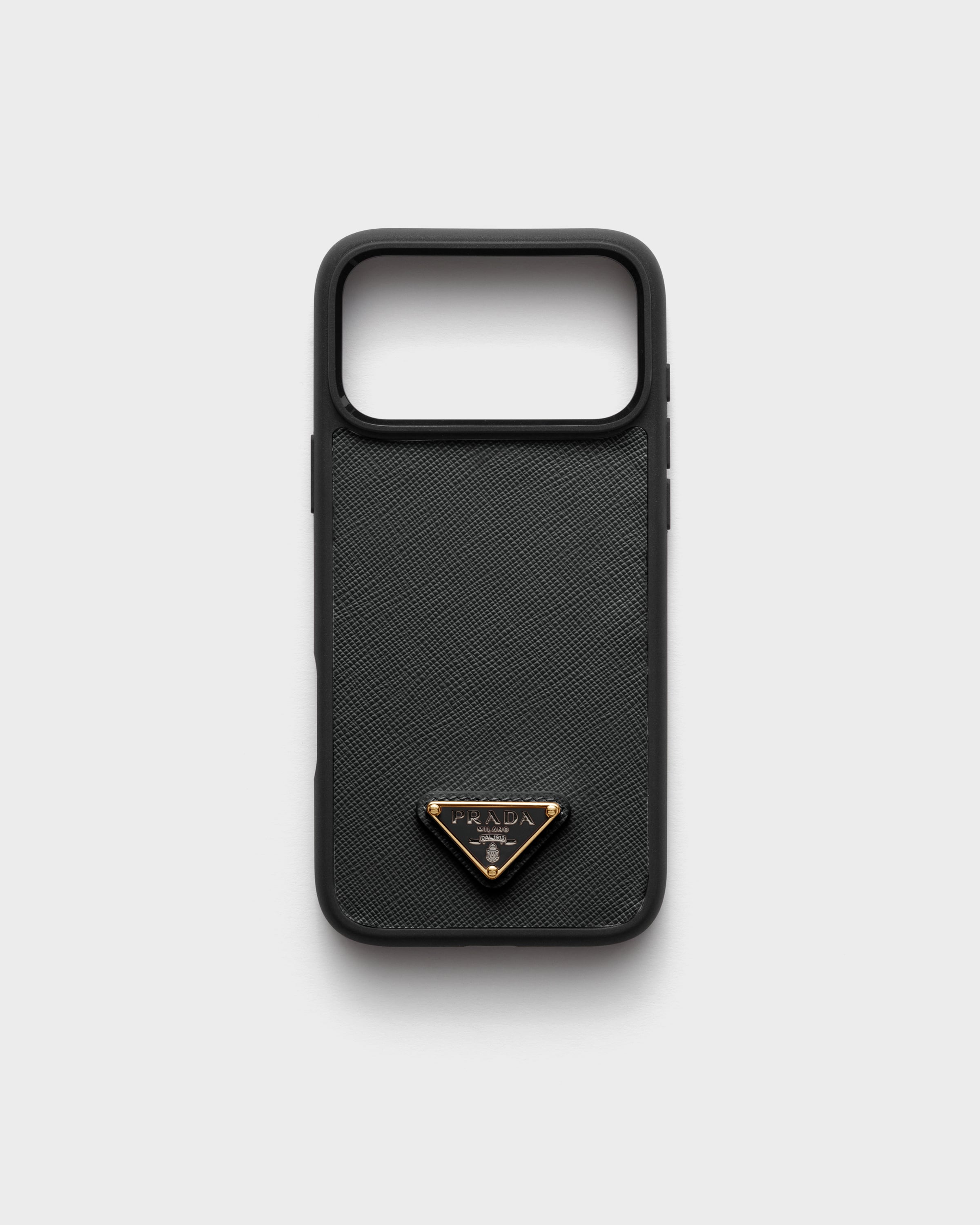Кожаный чехол Saffiano для iPhone 17 Pro Prada, черный
Кожаный чехол Saffiano для iPhone 17 Pro Prada, черный